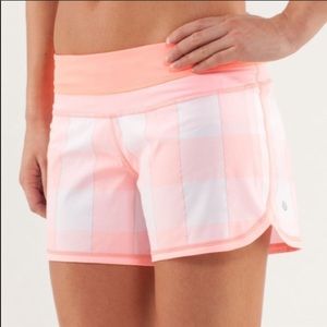 Lululemon Pink Checkered Shorts